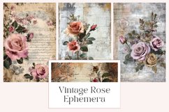 Vintage Rose Ephemera Junk Journal Pages Product Image 1