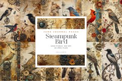 Steampunk Bird Junk Journal Page Product Image 1
