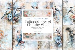 Tattered Pastel Shabby Chic Junk Journal Pages Bundle Product Image 1