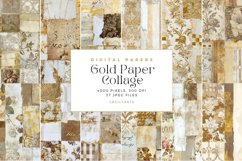 Gold Paper Collage Junk Journal Pages Bundle Product Image 2