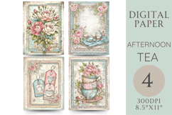 Vintage Tea Cup Journal Pages Product Image 1
