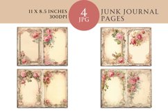 Pink Roses Junk Journal Bi-fold Pages Product Image 1