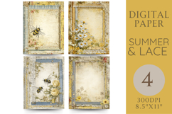Summer Lace Journal Pages Bees, Daisies &amp; Gingham Charm Product Image 1