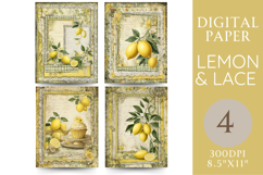 Lemon Lace Journal Pages Gingham, Cupcake &amp; Citrus Frames Product Image 1