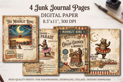 Circus junk journal pages, scrapbooking digital papers Product Image 1