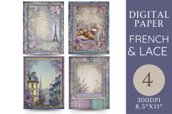 Parisian Lace Journal Pages Croissants &amp; Gingham Style Product Image 1