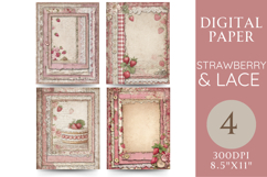 Strawberry Lace Journal Pages Cake, Gingham &amp; Layered Pink Product Image 1