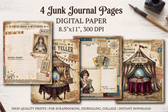 Circus junk journal pages, scrapbooking digital papers Product Image 1