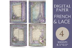 French Lace Journal Pages Sheet Music &amp; Vintage Paris Product Image 1