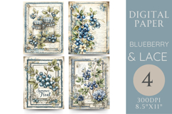 Blueberry Junk Journal Pages Printable Ephemera Product Image 1