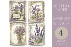 Lavender Junk Journal Pages Vintage Floral Digital Product Image 1