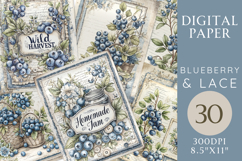 Blueberry &amp; Lace Junk Journal Paper 30 Printable Pages Product Image 1