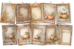 Autumn &amp; Lace Vintage Junk Journal Digital Paper Pack Product Image 4