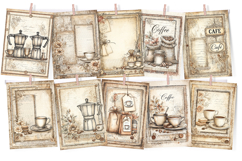 Coffee &amp; Lace Junk Journal Paper 30 Printable Pages Product Image 4