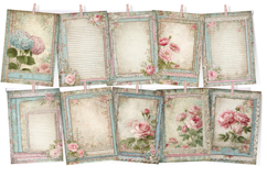 Pastel &amp; Lace Junk Journal Printable Paper 30 Pages Product Image 4