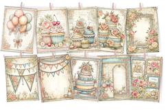 Birthday Time 30 JPG Printable Junk Journal Papers Product Image 2