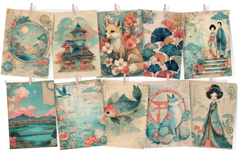 Japanese Junk Journal Printable Paper Set Product Image 2
