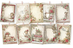 Christmas &amp; Lace Digital Paper for Junk Journals Product Image 4