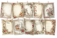 Christmas &amp; Lace Digital Paper for Junk Journals Product Image 3