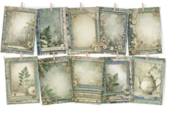 Green &amp; Lace Vintage Junk Journal Digital Paper Pack Product Image 3