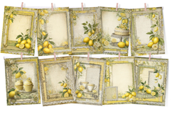 Lemon &amp; Lace Junk Journal Paper 30 Printable Pages Product Image 3