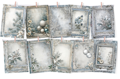 Winter Lace Junk Journal Kit - Snowflake &amp; Skates Paper Product Image 3