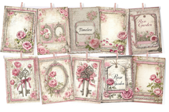 Pink Rose &amp; Lace Journal Paper 30 Vintage Pages Product Image 2