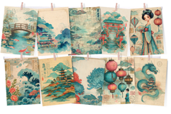 Japanese Junk Journal Printable Paper Set Product Image 3