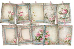 Pastel &amp; Lace Junk Journal Printable Paper 30 Pages Product Image 3