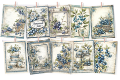Blueberry &amp; Lace Junk Journal Paper 30 Printable Pages Product Image 3
