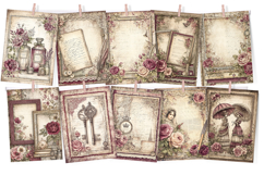 Victorian &amp; Lace Junk Journal Paper 30 Printable Pages Product Image 3