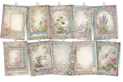 Pastel &amp; Lace Junk Journal Printable Paper 30 Pages Product Image 2