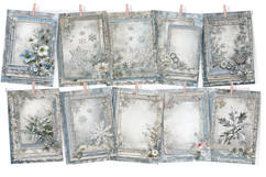 Winter Lace Junk Journal Kit - Snowflake &amp; Skates Paper Product Image 2