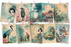 Japanese Junk Journal Printable Paper Set Product Image 4
