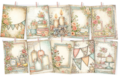 Birthday Time 30 JPG Printable Junk Journal Papers Product Image 4