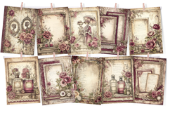 Victorian &amp; Lace Junk Journal Paper 30 Printable Pages Product Image 4