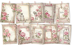 Pink Rose &amp; Lace Journal Paper 30 Vintage Pages Product Image 3