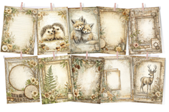 Woodland &amp; Lace Junk Journal Paper 30 Rustic Pages Product Image 2