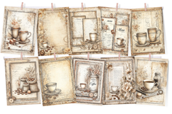 Coffee &amp; Lace Junk Journal Paper 30 Printable Pages Product Image 2