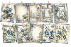 Blueberry &amp; Lace Junk Journal Paper 30 Printable Pages Product Image 2