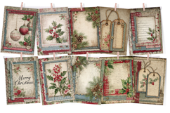 Christmas Lace Junk Journal Kit - 30 Festive Pages Product Image 2