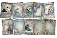 Lace &amp; Denim Junk Journal Kit 65 Vintage Floral Pages Product Image 6
