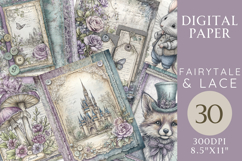 Fairytale &amp; Lace Kit - 30 Printable Fantasy Journal Pages Product Image 1