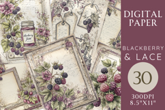Blackberry &amp; Lace Junk Journal Kit 30 Printable Pages Product Image 1