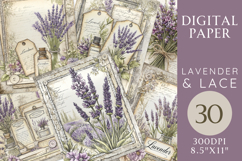 Lavender &amp; Lace Junk Journal Kit 30 Printable Pages Product Image 1
