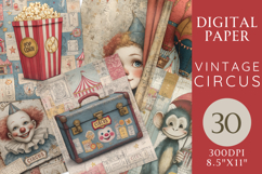 Printable Vintage Circus Pages for Junk Journals Product Image 1