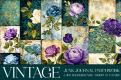 Vintage Patchwork Background, Junk Journal Style Papers, s1 Product Image 1