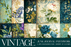 Vintage Patchwork Background, Junk Journal Style Papers, s13 Product Image 1