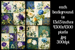 Vintage Patchwork Background, Junk Journal Style Papers, s14 Product Image 2