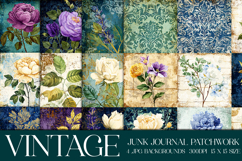 Vintage Patchwork Background, Junk Journal Style Papers, s25 Product Image 1